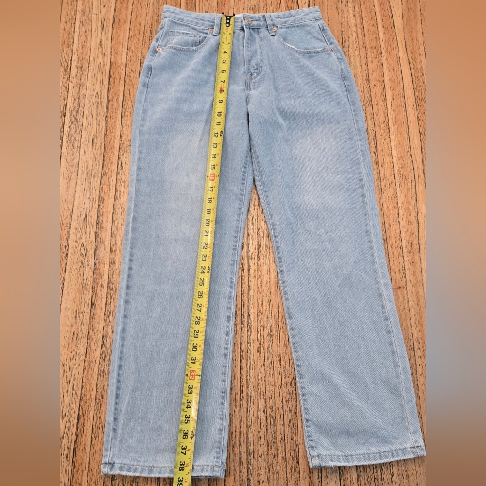 Girl Index Womens Light Washed Size 7 Straight Leg 100% Cotton Jeans - Picture 7 of 13